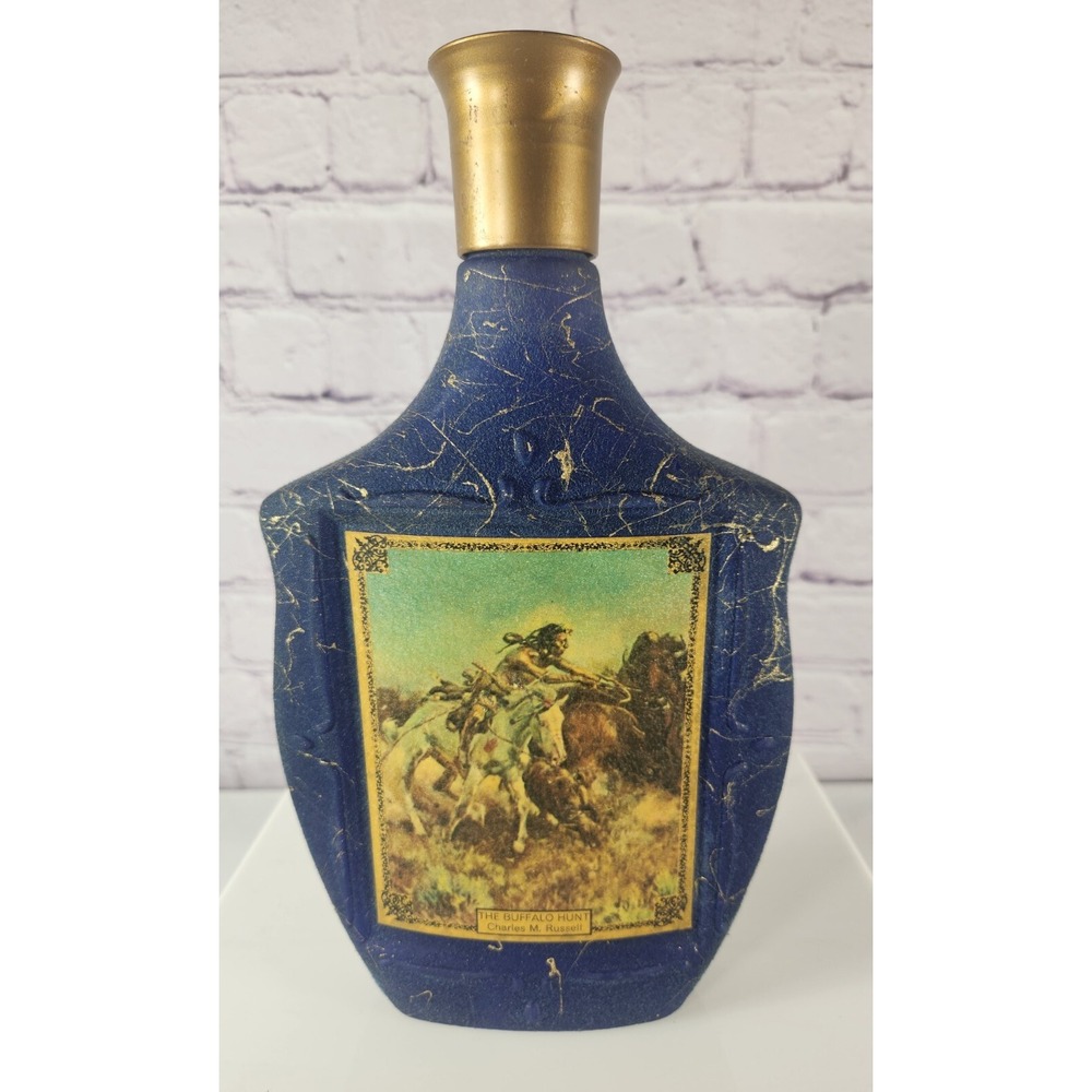 Jim Beam BEAM'S CHOICE (1969) Americana Series "The Buffalo Hunt" Empty Decanter